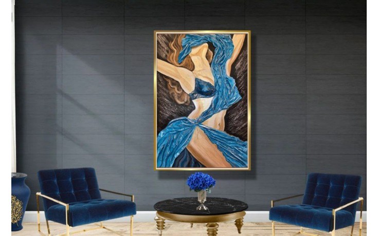 Большие картины для интерьера гостиной в современном стиле «Восточная незнакомка» в размере 70х100